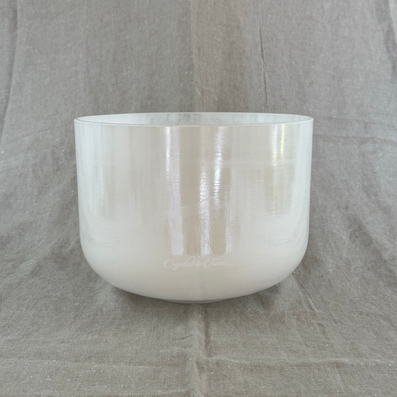 10" A+40 White Light Angel Gold, Frosted Rim Inside Alchemy™ Crystal Bowl