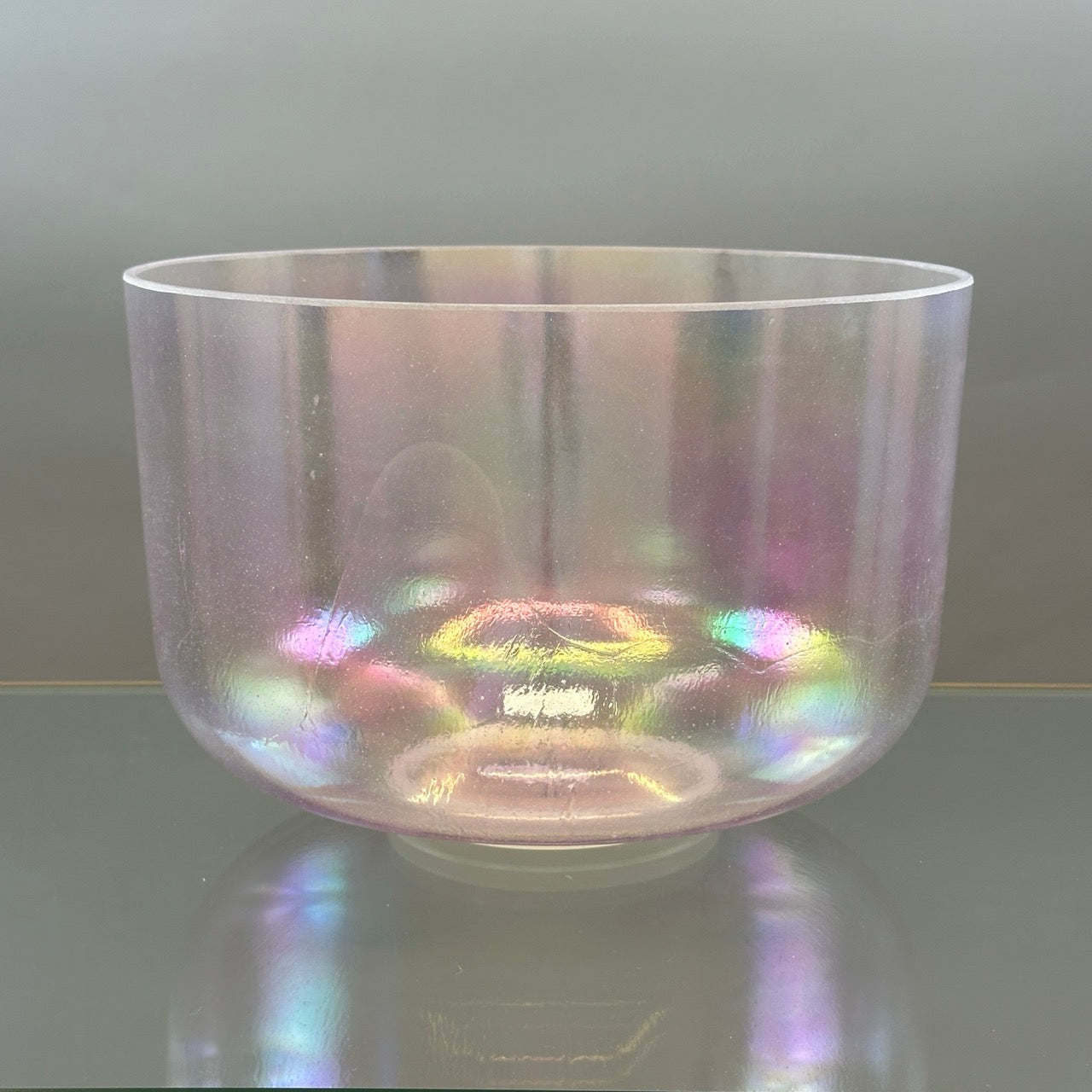 12" D#+45 Violet Flame Aura Alchemy™ Crystal Bowl® Side View