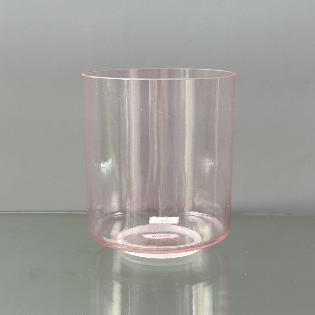 7" F-5 Pink Aura Gold Alchemy™ Crystal Bowl® Side View