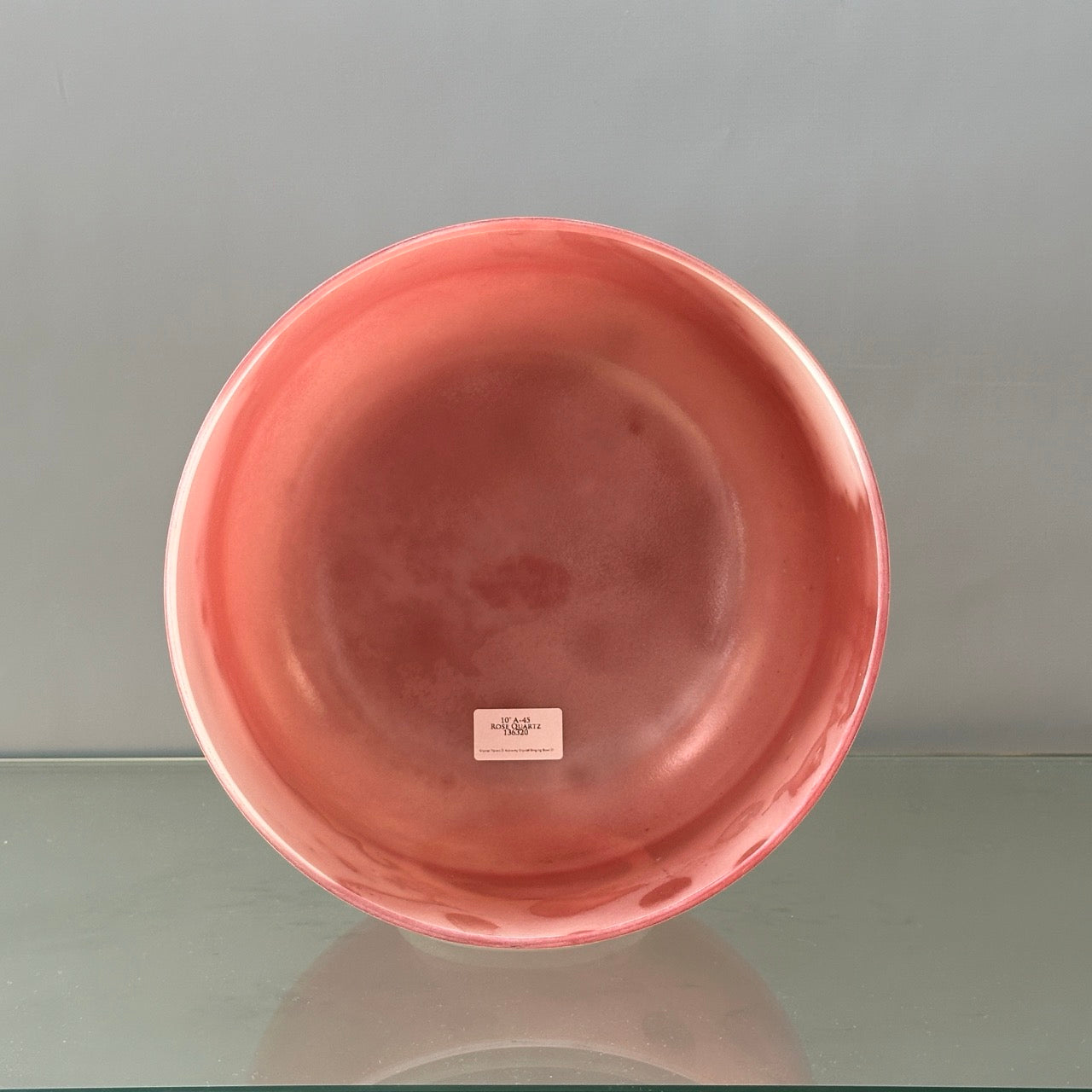 10" A+45 Rose Quartz Alchemy™ Crystal Bowl® Inside View