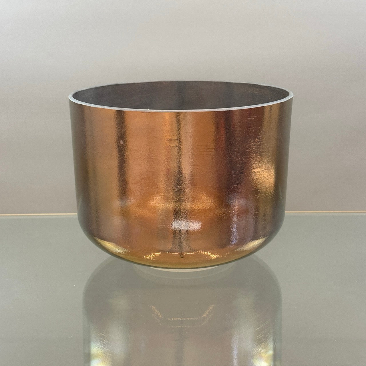 10" B+30 Tibetan Quartz Copper Alchemy™ Crystal Bowl® Side View