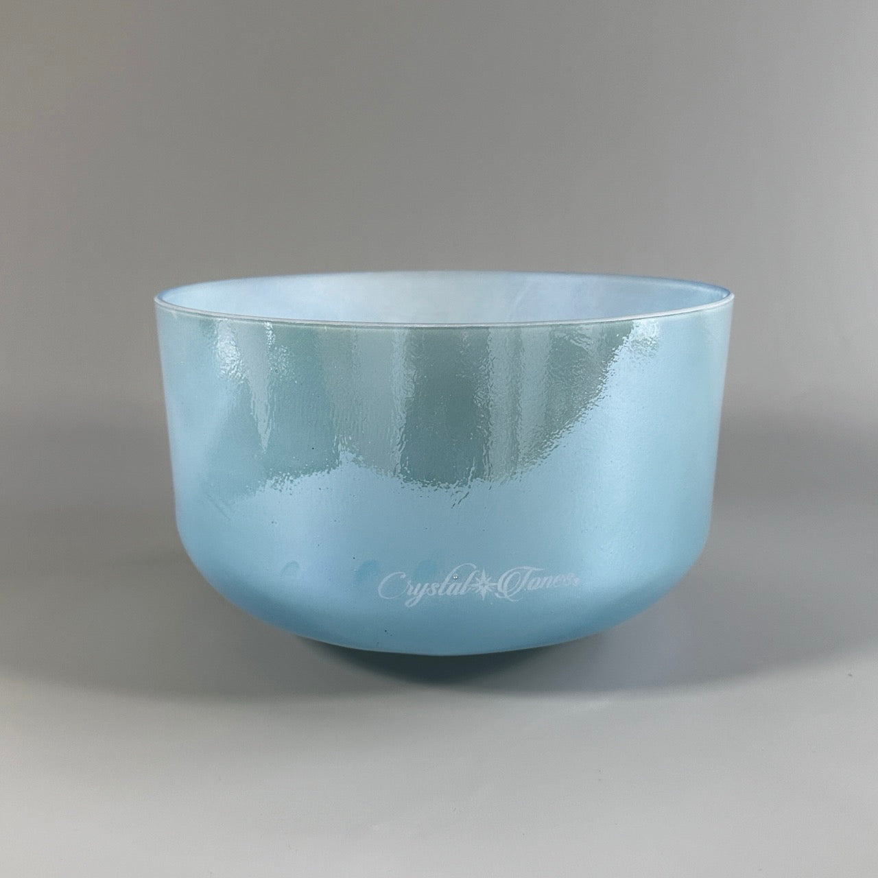 12" D-10 Aqua Aura Gold Frosted inside Alchemy™ Crystal Bowl® Side View