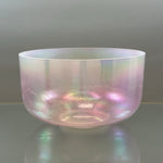 12" F+45 Violet Flame Aura Frosted Rim (Inside) Alchemy™ Crystal Bowl® Side View
