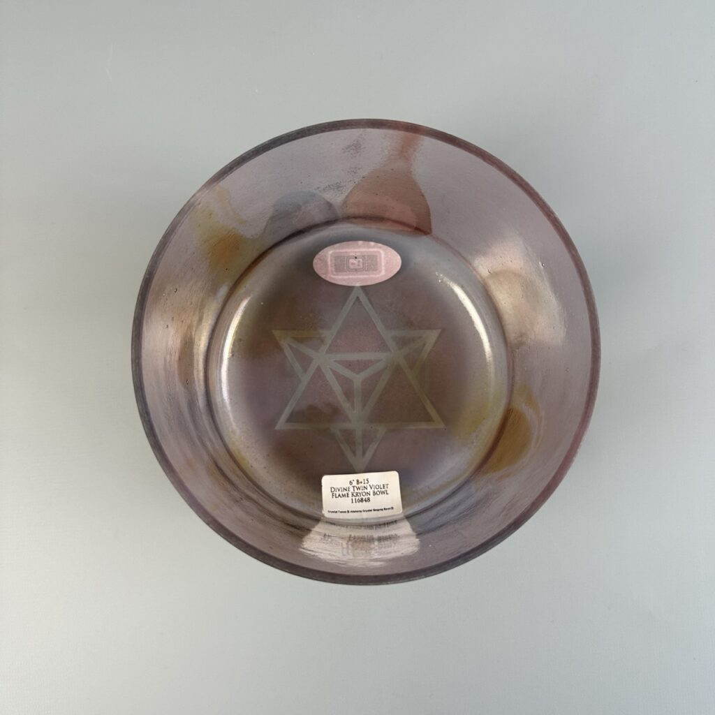 6" B+15 Divine Twin Violet Flame Kryon Alchemy™ Crystal Bowl® Inside View