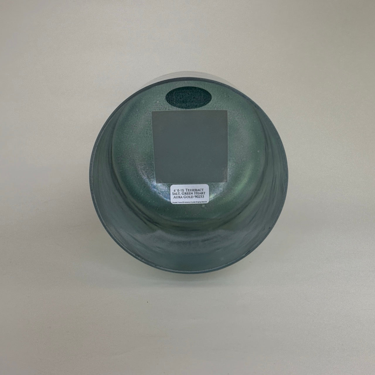 6" E-15 Tesseract Salt, Green Heart Aura Gold Alchemy™ Crystal Bowl