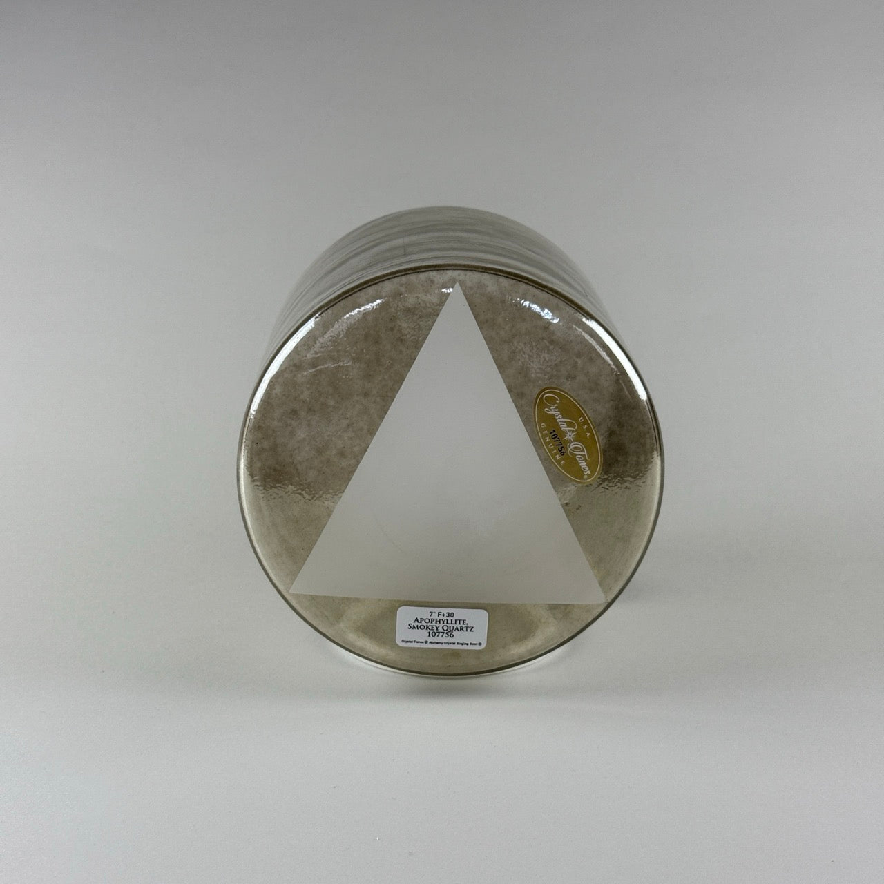 7” F+30 Apophyllite, Smokey Quartz Alchemy™ Crystal Bowl (Base View)