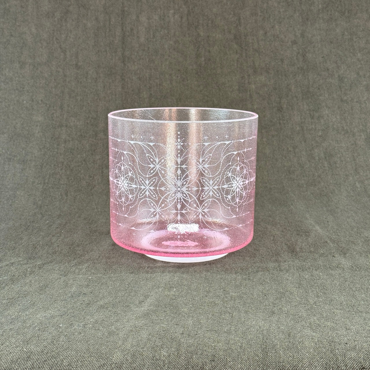 7" G-25 Pink Aura Gold Akari Alchemy™ Crystal Bowl Side View