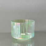 8" A-30 Peridot, Platinum Alchemy™ Crystal Bowl® Side View
