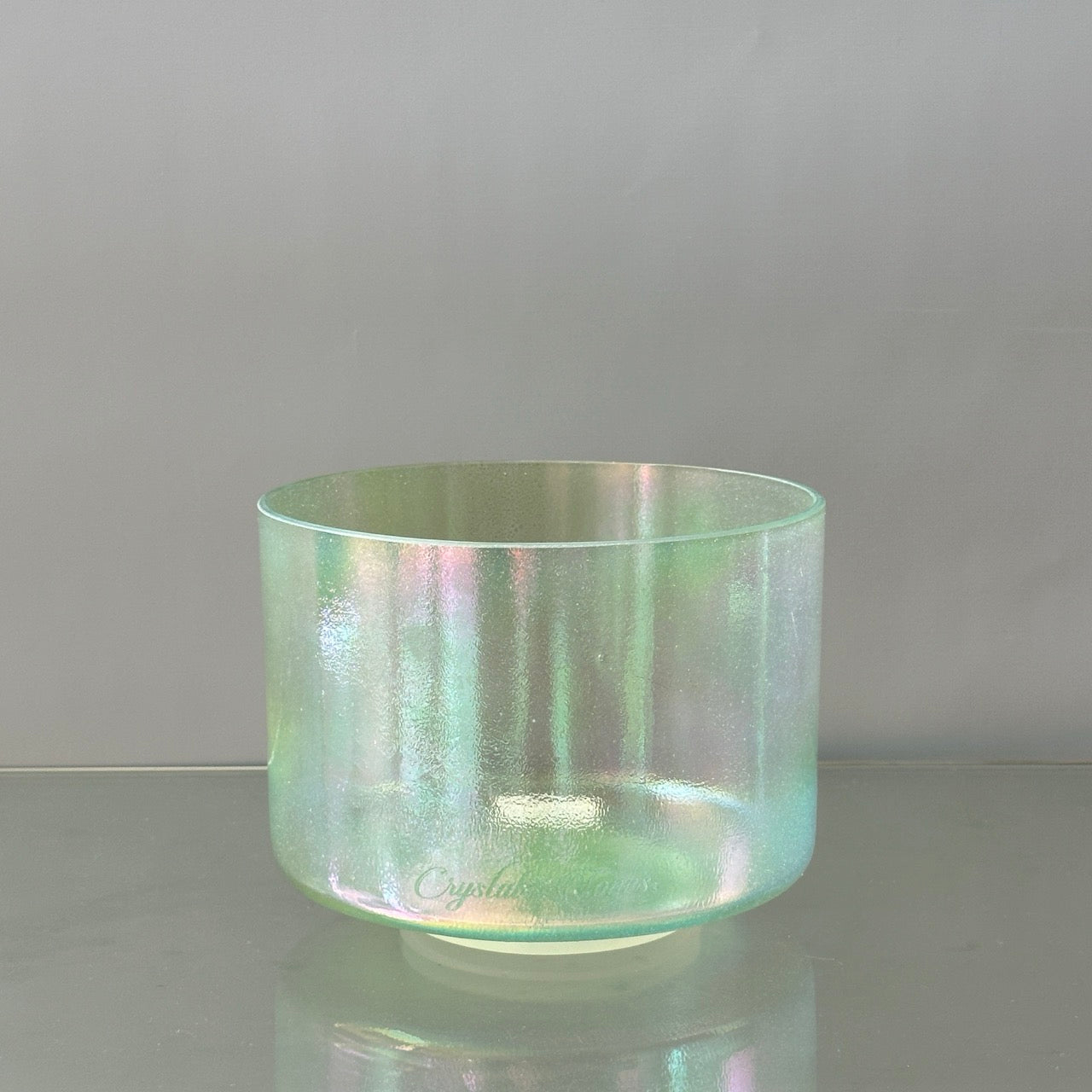 8" A-30 Peridot, Platinum Alchemy™ Crystal Bowl® Side View