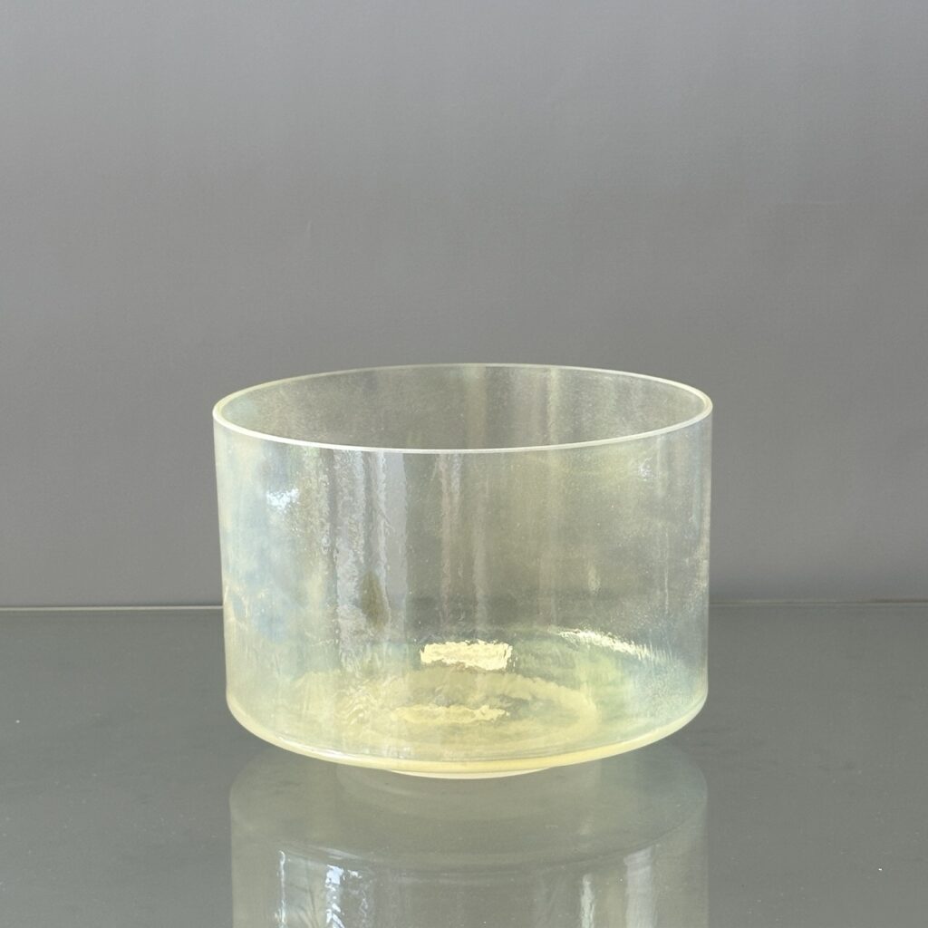 8" E+40 Citrine, White Light Aura Gold Alchemy™ Crystal Bowl® Side View