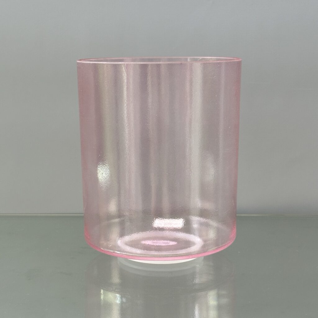 8″ F-20 Pink Aura Gold Tall Alchemy™ Crystal Bowl® Side View