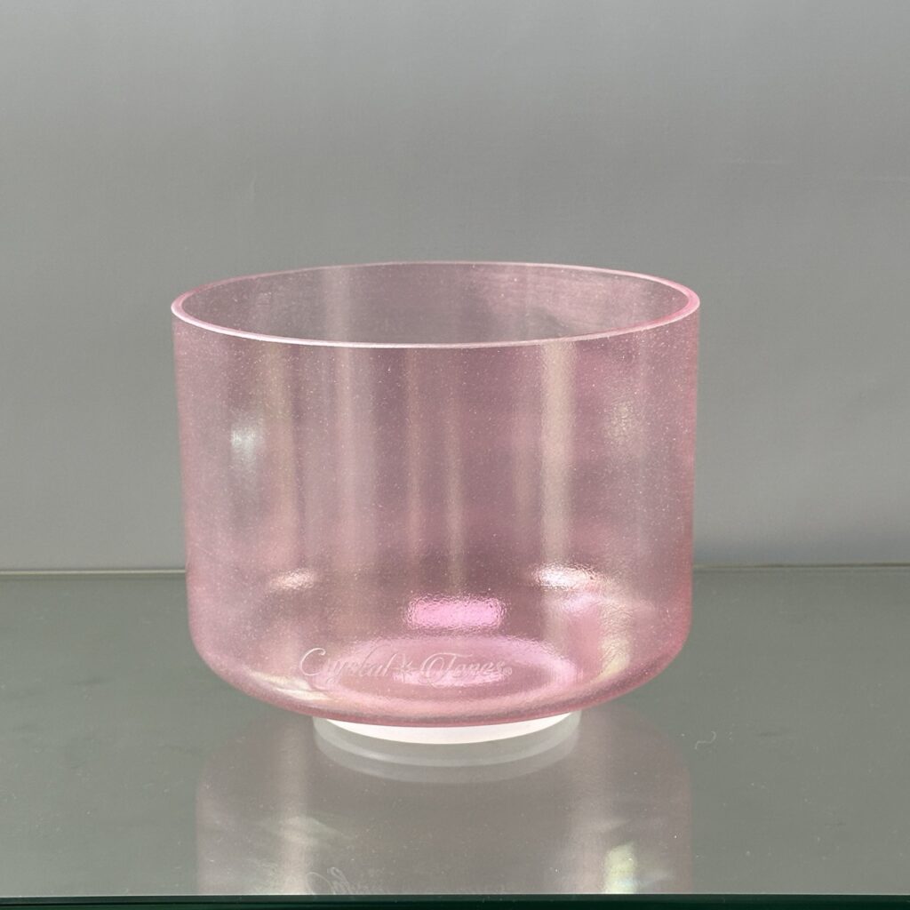 8" F#-30 Pink Aura Gold Alchemy™ Crystal Bowl® Side View