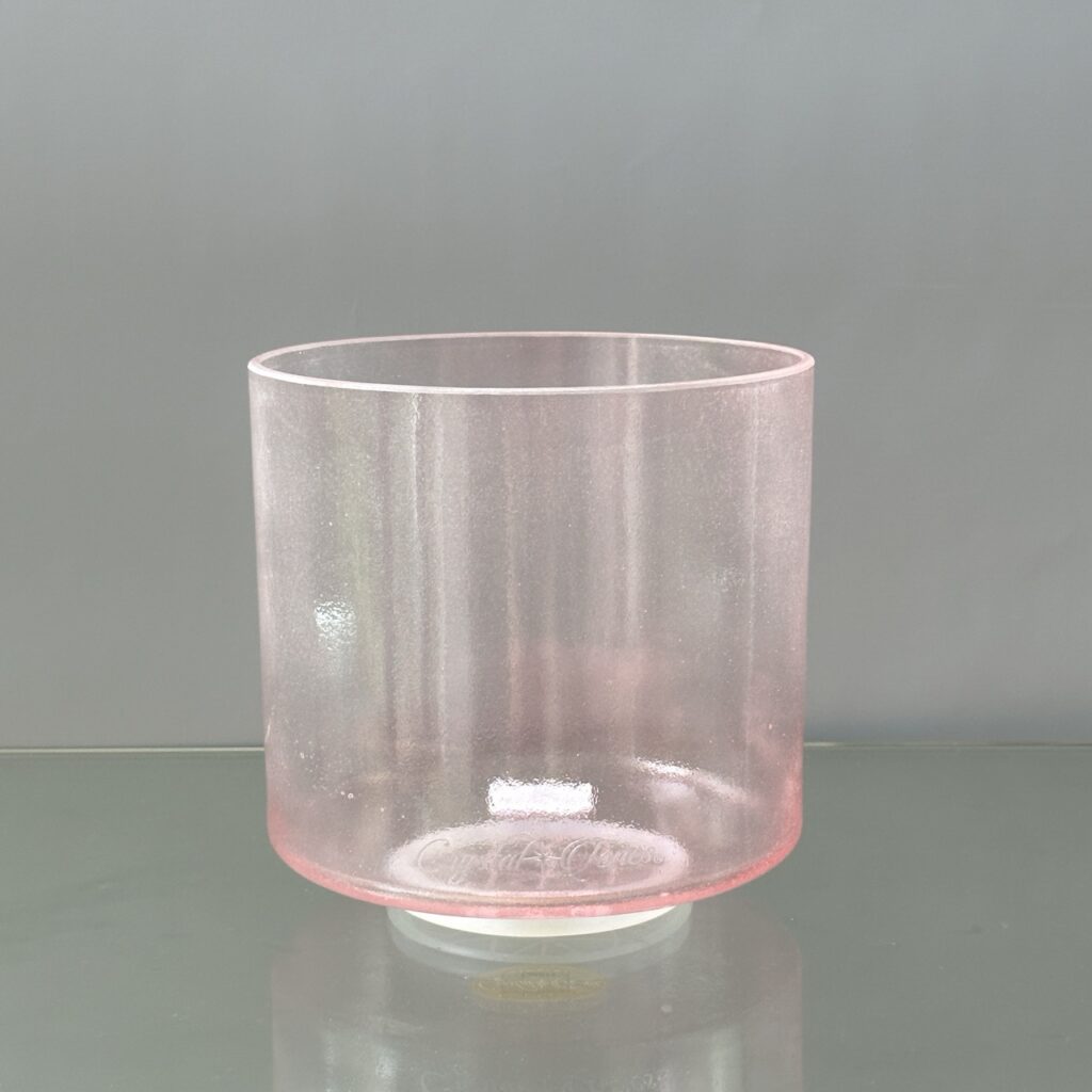 8" F#+30 Great Salt Lake Salt, Pink Aura Gold Alchemy™ Crystal Bowl® Side View