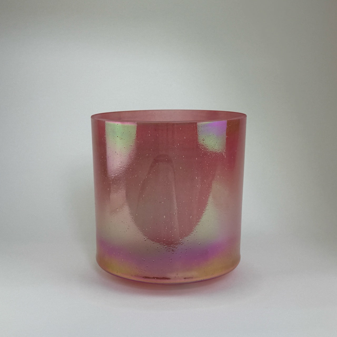 8" C-50 Pink Himalayan Salt, Platinum Frosted Inside Alchemy™ Crystal Bowl