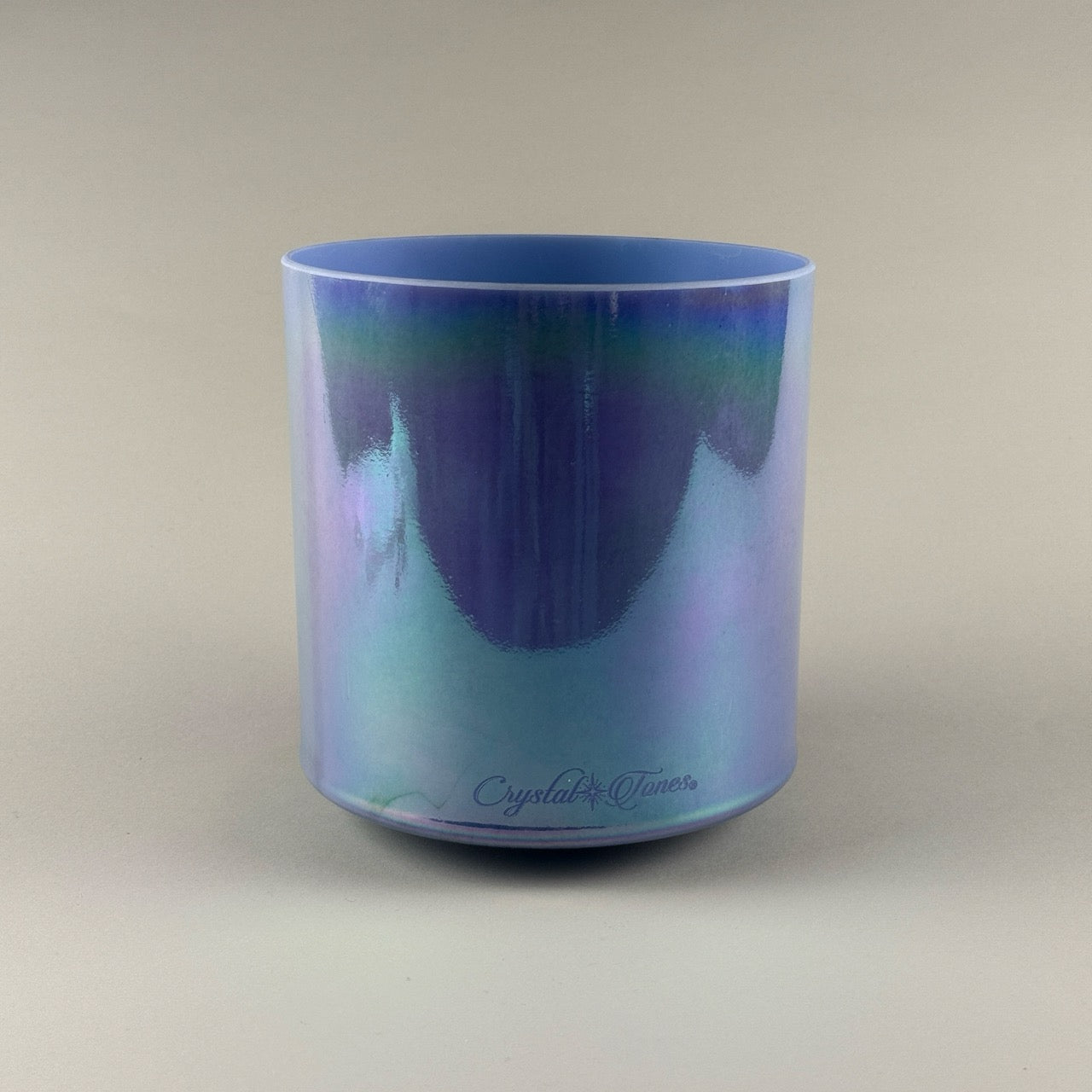 8” D#-5 Egyptian Blue, Platinum Alchemy™ Crystal Bowl (Side View)