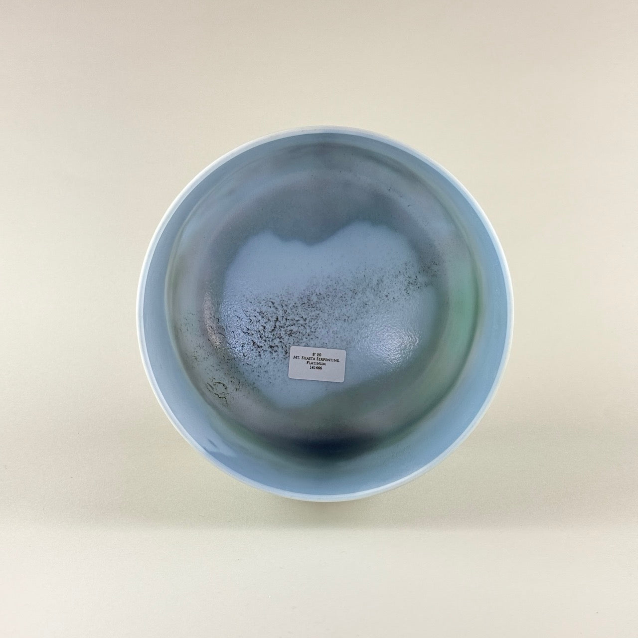 8" E0 Mt. Shasta Serpentine Platinum Alchemy™ Crystal Bowl  (Inside View)