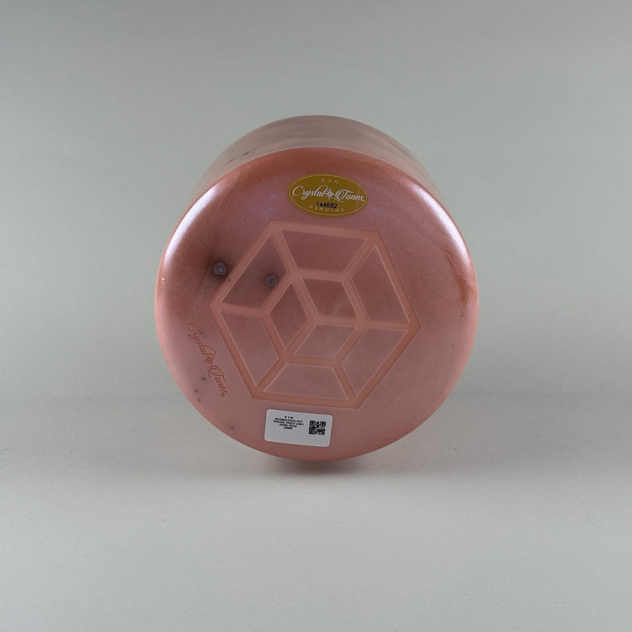 8” F-35 Monroe-Utah Hot Springs, White Light Angel Gold Alchemy™ Crystal Bowl (Base View)
