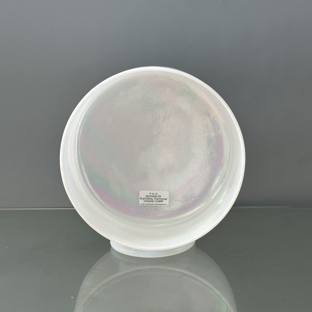 9" G-10 Mother of Platinum, Platinum (Inside) Alchemy™ Crystal Bowl® Inside View