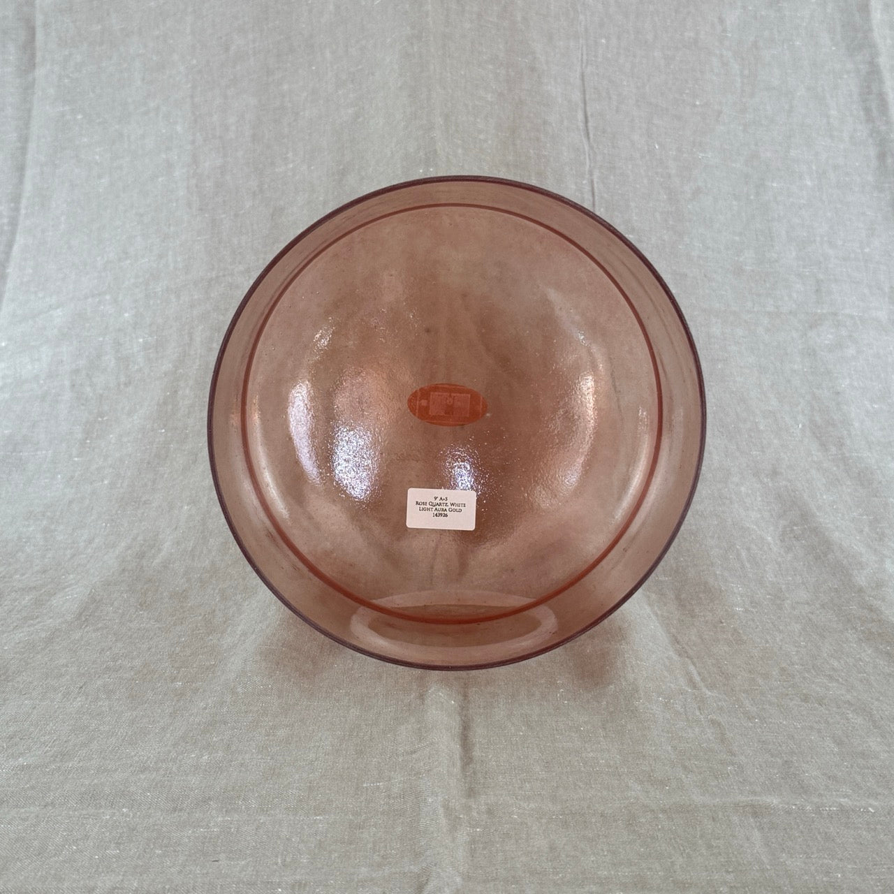 9" A+5 Rose Quartz, White Light Aura Gold Alchemy™ Crystal Bowl
