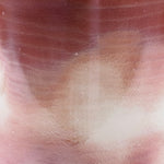 9” A-30 Morganite, White Light Aura Gold Celestial Rings, Frosted Inside Alchemy™ Crystal Bowl (Colour Close Up)