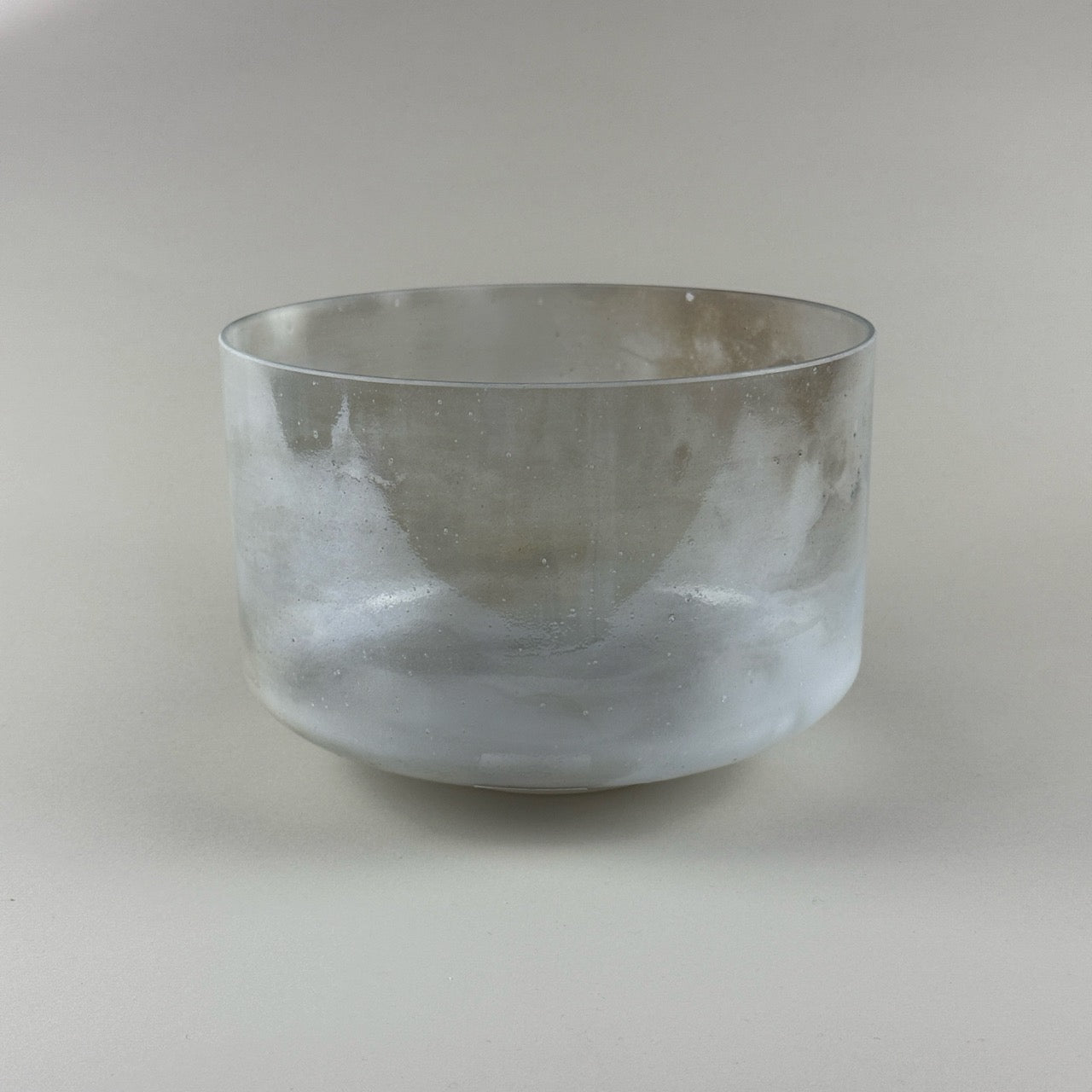 9” A+40 Moldavite, White Light Aura Gold Alchemy™ Crystal Bowl (Side View)