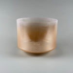 9” C+45 Great Salt Lake Salt, Grandmother, Pink Aura Gold (Rim) Alchemy™ Crystal Bowl (Side View)