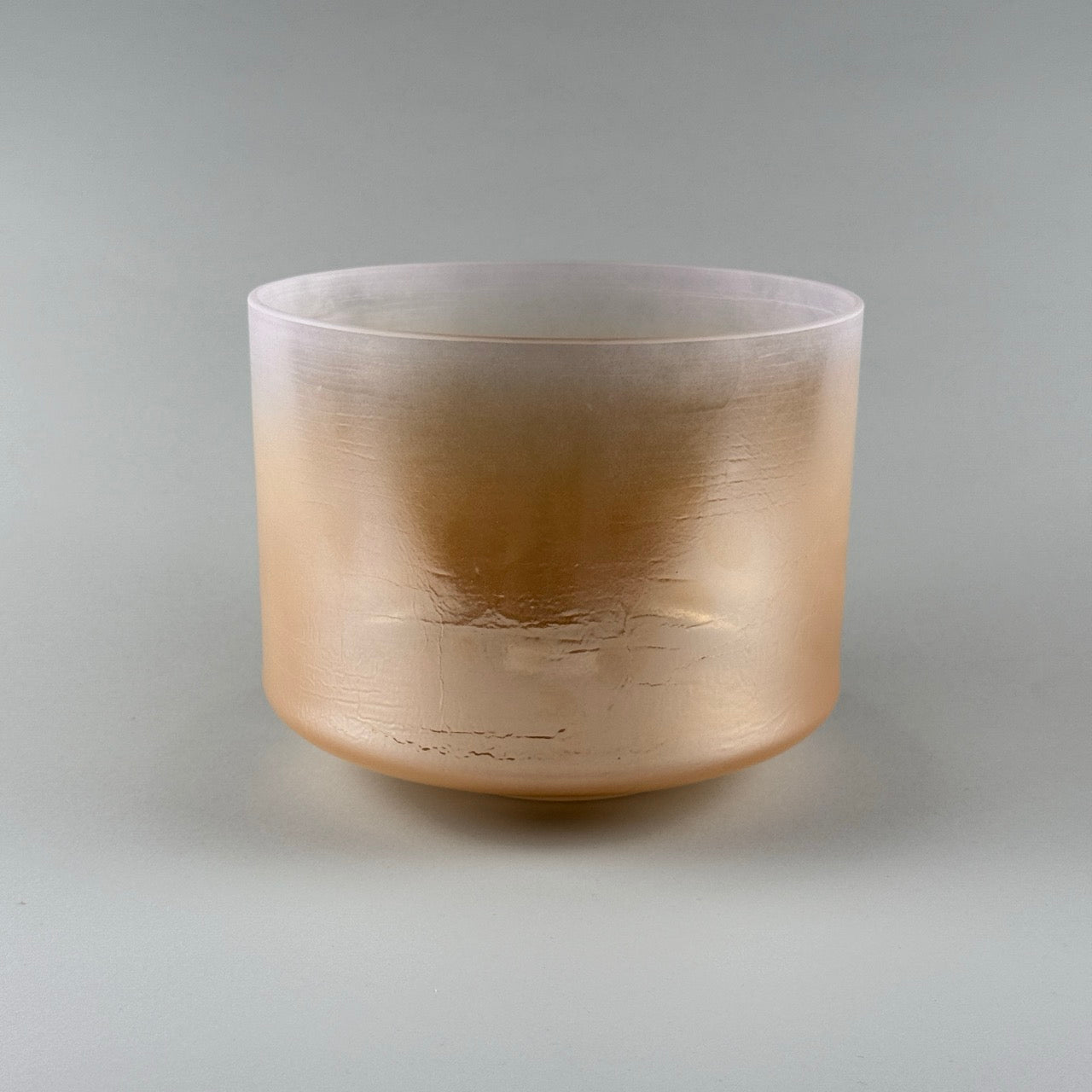 9” C+45 Great Salt Lake Salt, Grandmother, Pink Aura Gold (Rim) Alchemy™ Crystal Bowl (Side View)
