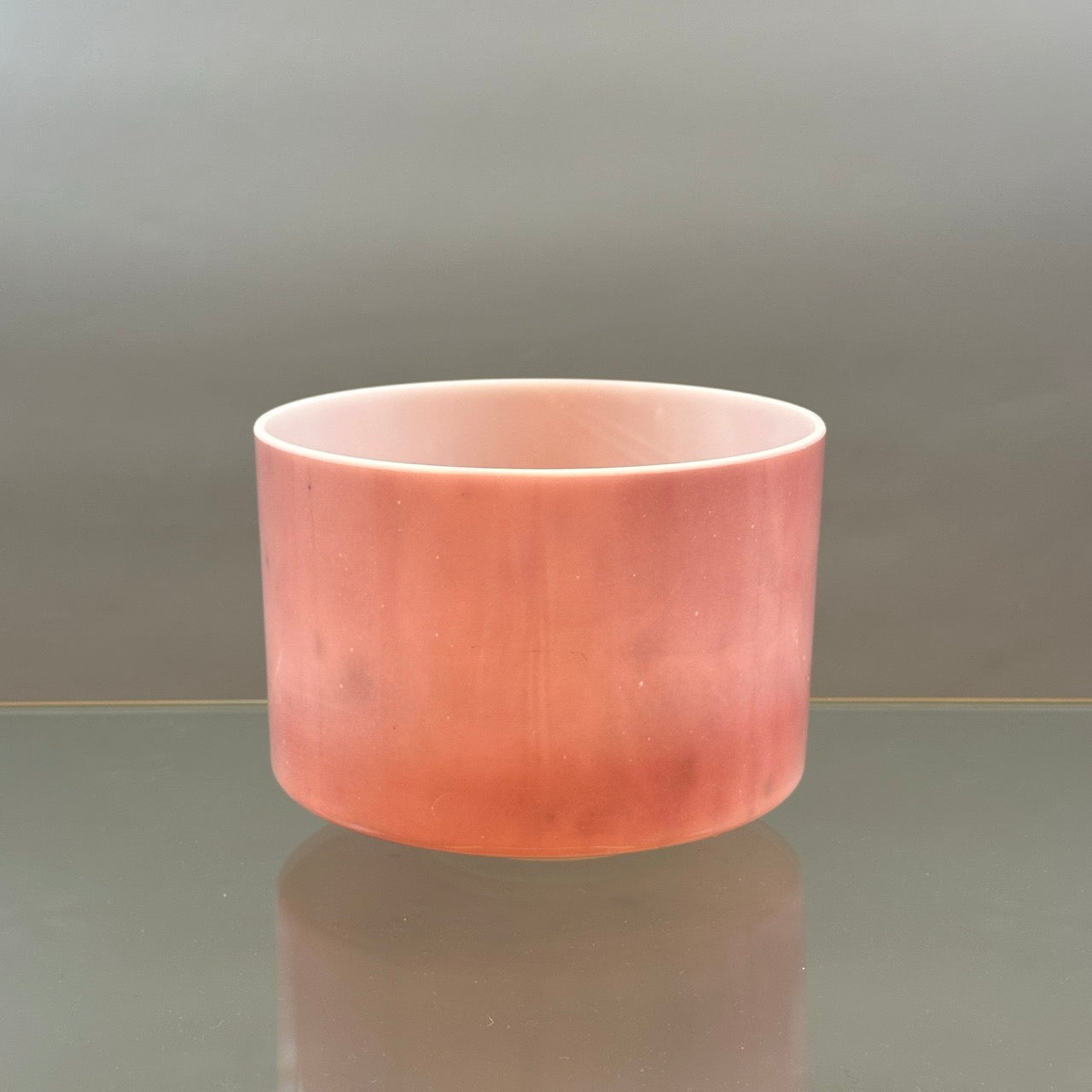 9" D#+40 Rose Quartz Alchemy™ Crystal Bowl® Side View