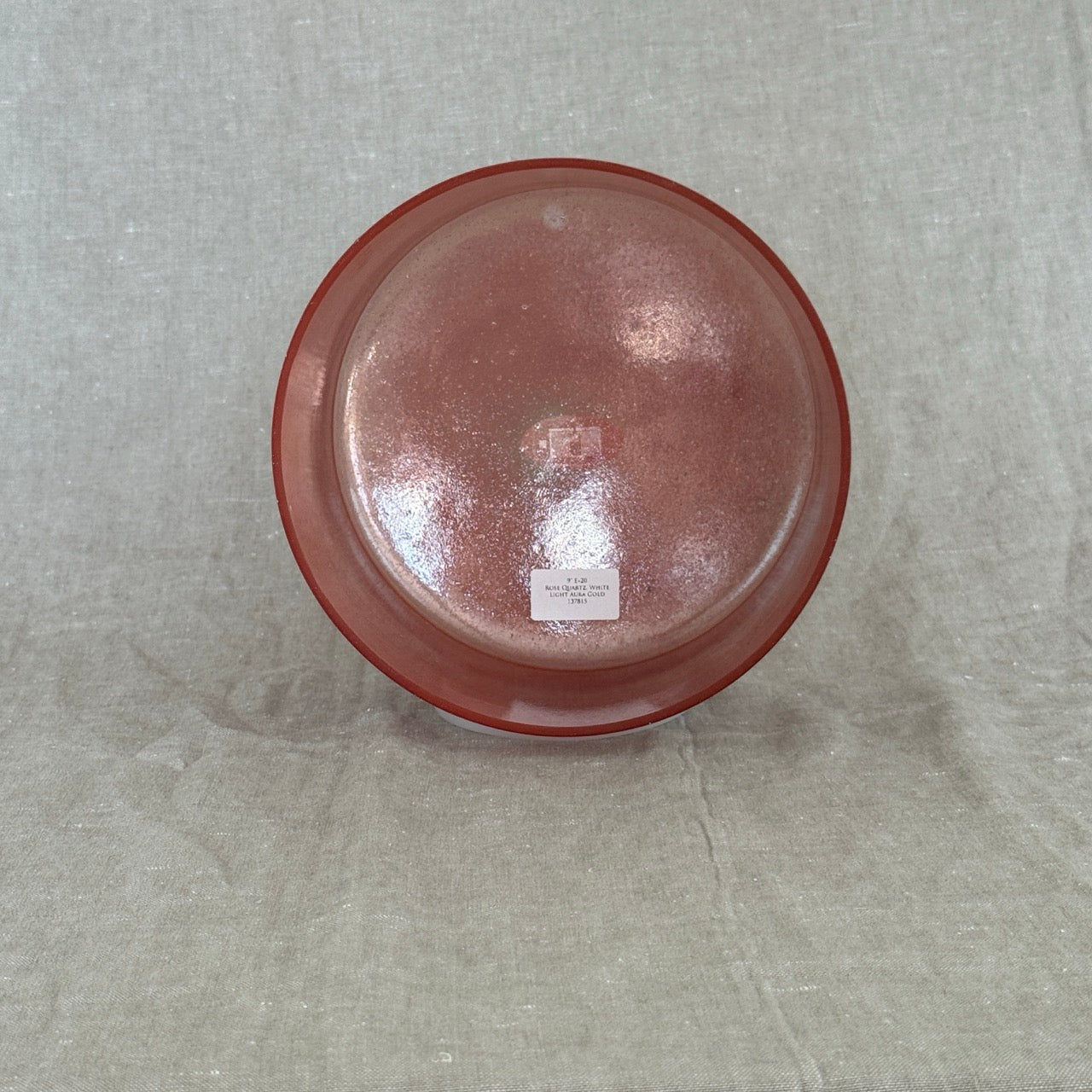 9" E+20 Rose Quartz, White Light Aura Gold Alchemy™ Crystal Bowl