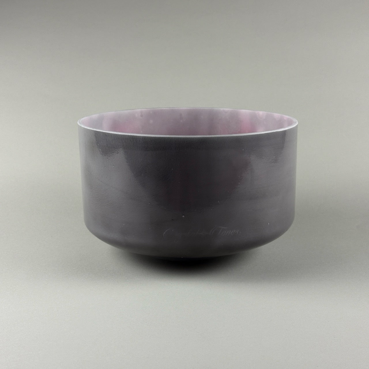 9” E-45 Moldavite, Pink Ocean Gold (Inside) Alchemy™ Crystal Bowl (Side View)