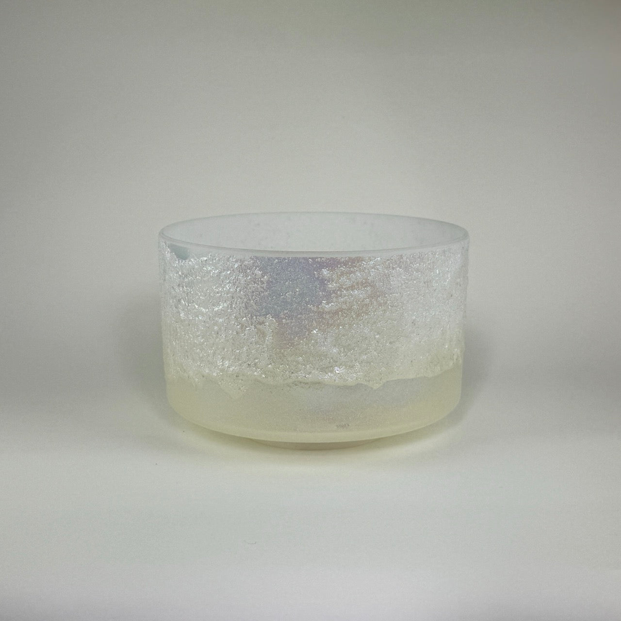9” F0 Lemurian Seed, Lemon Aura Gold, Platinum (Rim), Frosted Inside Alchemy™ Crystal Bowl
