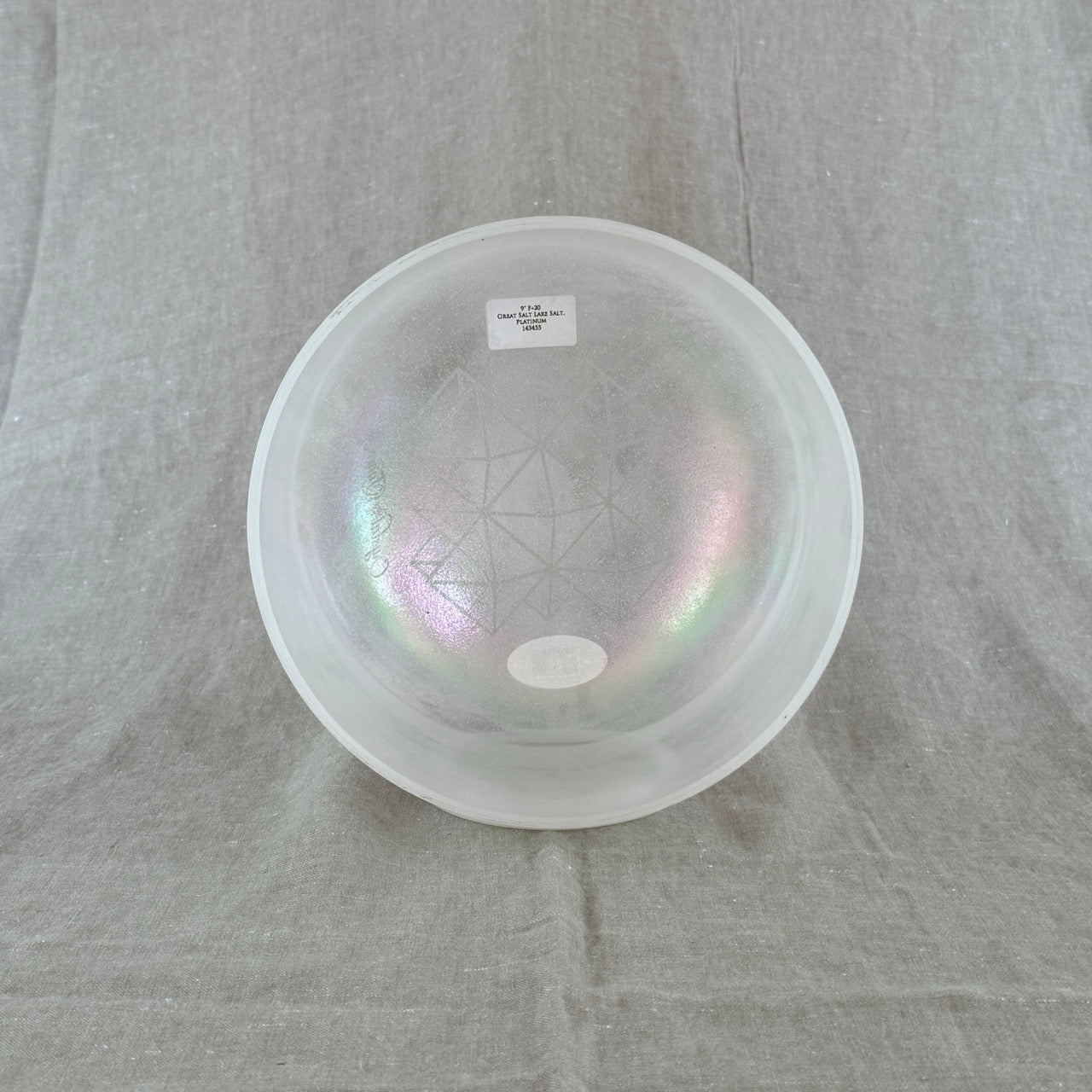 9" F+20 Great Salt Lake Salt, Platinum Alchemy™ Crystal Bowl