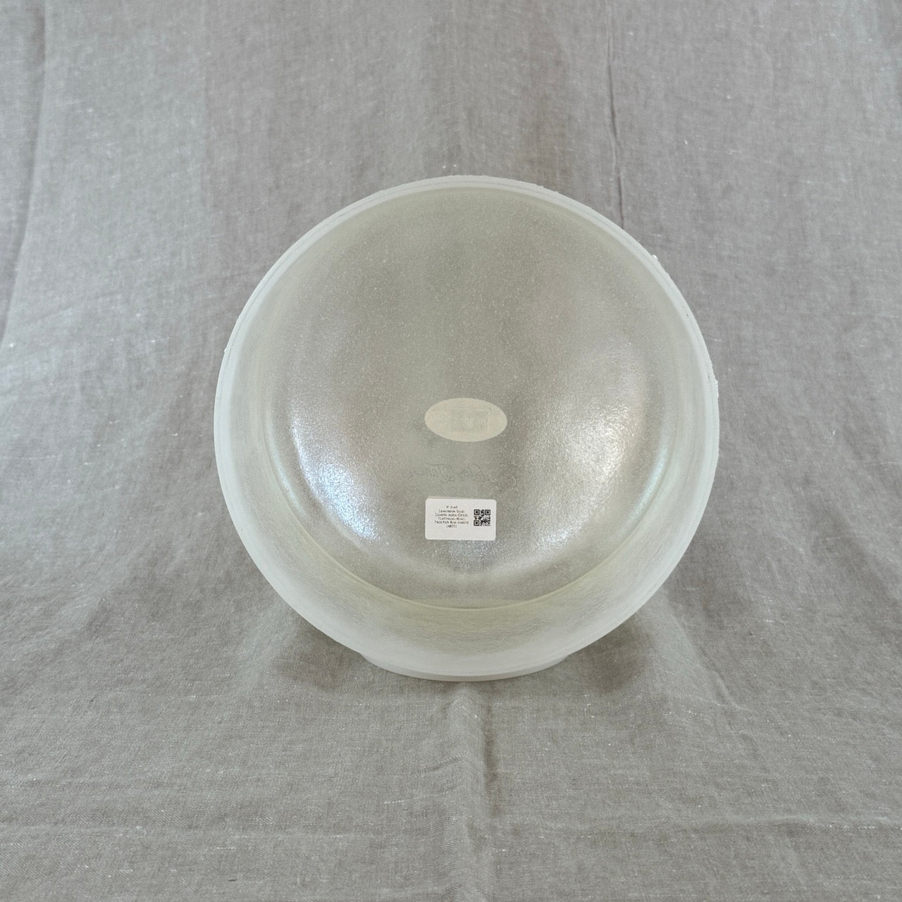 9" F+45 Lemurian Seed, Lemon Aura Gold, Platinum (Rim), Frosted Rim Inside  Alchemy™ Crystal Bowl