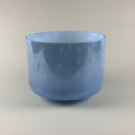 9" G+20 Indigo, White Light Aura Gold Frosted Inside Alchemy™ Crystal Bowl (Side View)