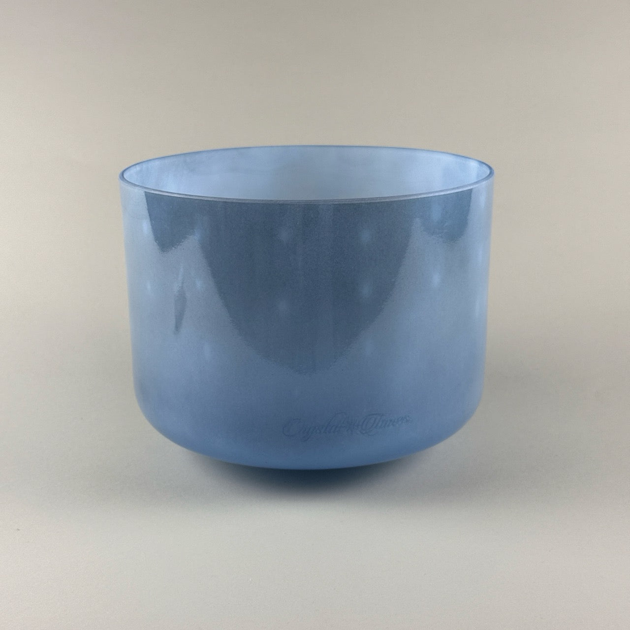 9" G+20 Indigo, White Light Aura Gold Frosted Inside Alchemy™ Crystal Bowl (Side View)